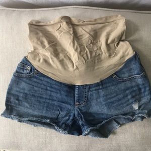Maternity jean cutoffs